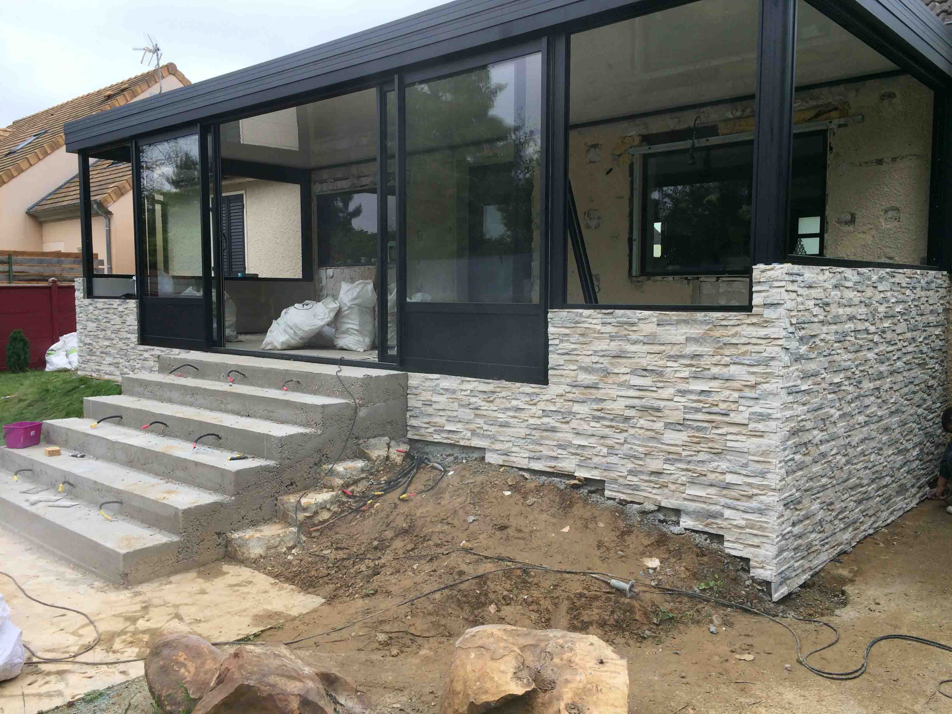 veranda en construction